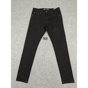 Valabasas Mr Slim Jeans Mens 32x32 Jet Black Slim Taper Stretch Denim Pants New
